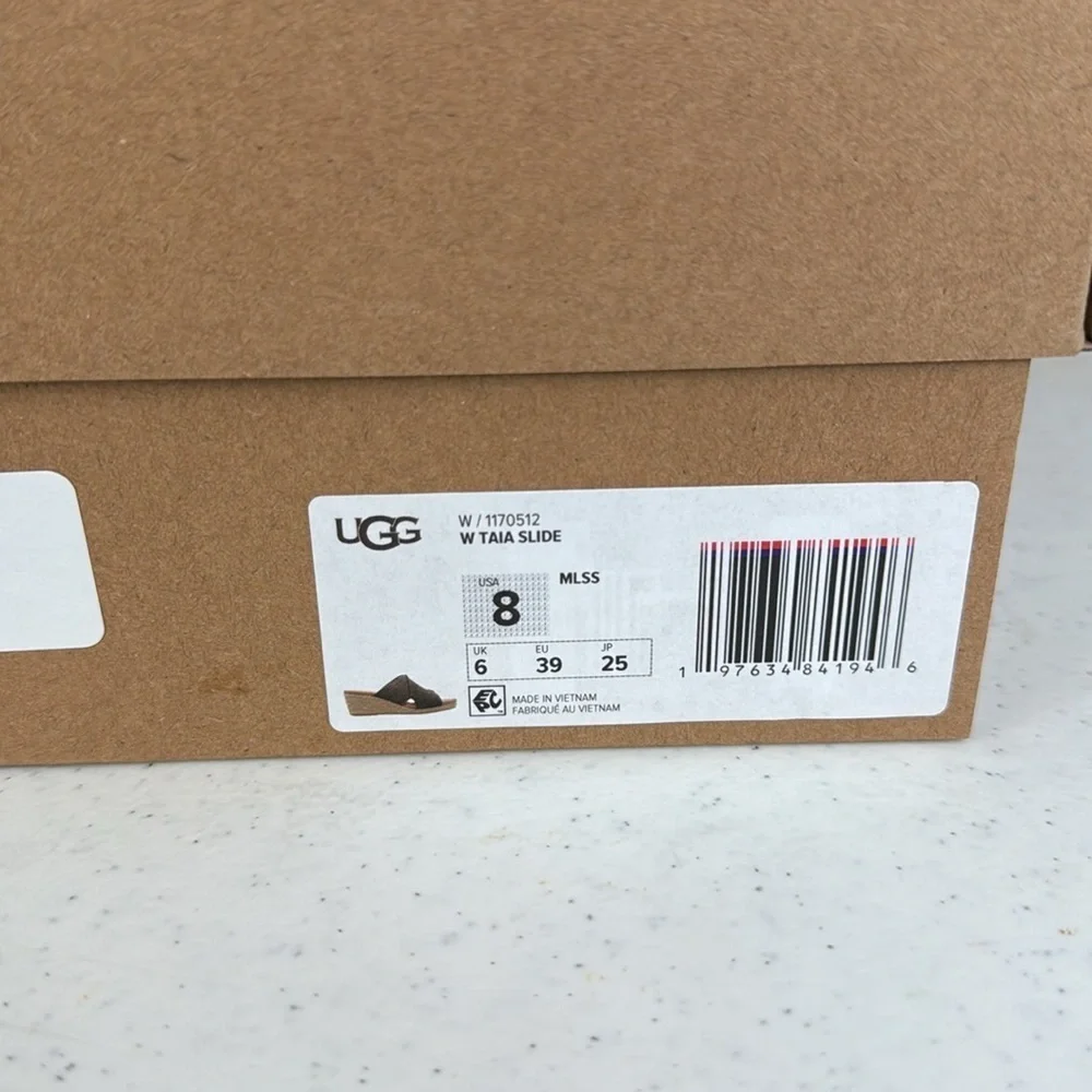UGG Taia Wedge Slide Sandals - Suede (For Women) Color Mollasses Sz 8